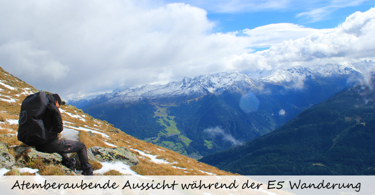 Atemberaubende Aussicht während der E5 Wanderung